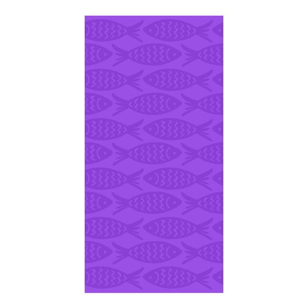Violetinės spalvos iš medvilnės paplūdimio rankšluostis 70x140 cm Fishes – B.E.S.