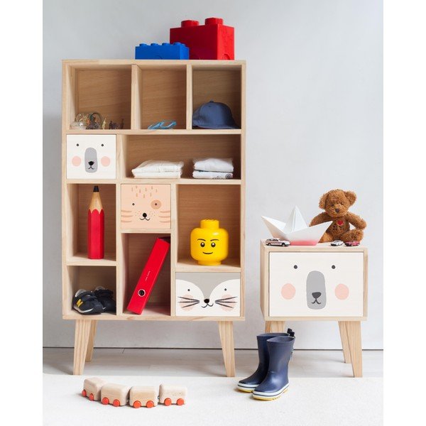 Vaikiškas naktinis staliukas iš pušies medienos The Wild Hug Polar Bear-image-2