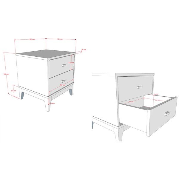 Tamsios natūralios spalvos naktinis staliukas iš riešutmedžio Ilyas – Vipack-image-2