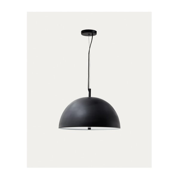 Juodos spalvos kabantis šviestuvas ø 39,5 cm su metaliniu gaubtu Catlar – Kave Home-image-4