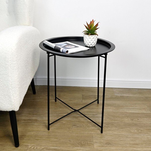 Iš metalo apvalios formos šoninis stalas ø 47 cm Hilmar – Yes Everyday-image-2