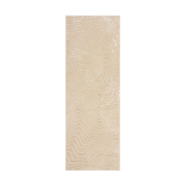 Smėlio spalvos vilnonis kilimas 80x230 cm Channel - Flair Rugs