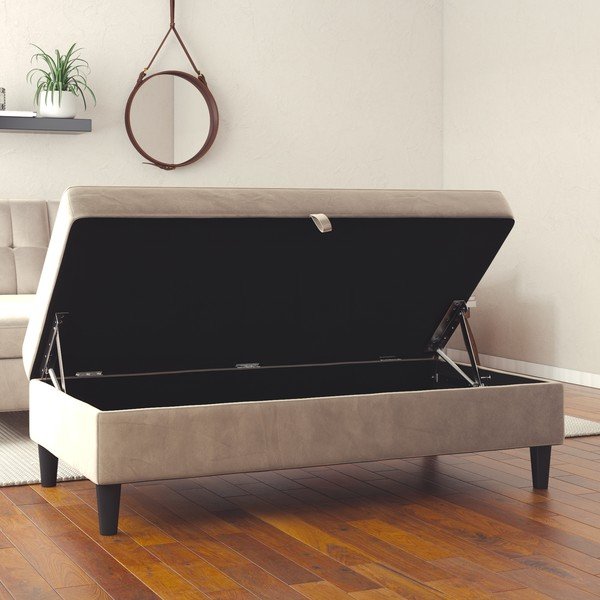 Iš velveto taburetė pilkos spalvos Hartford – Støraa-image-1