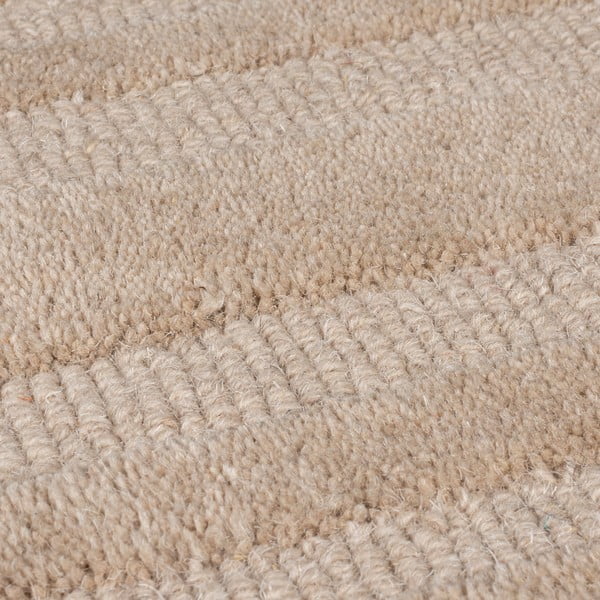 Rankų darbo smėlio spalvos iš vilnos kilimas 200x290 cm Zen Rectangles – Flair Rugs-image-2