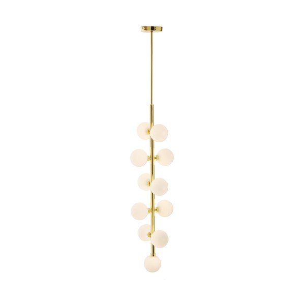 Baltos spalvos/auksinės spalvos iš metalo kabantis šviestuvas ø 27 cm su stiklo gaubtu Trieste – Premier Housewares-image-4