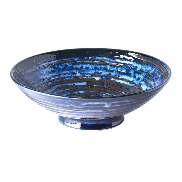 Mėlynas keraminis serviravimo indas MIJ Copper Swirl, ø 25 cm