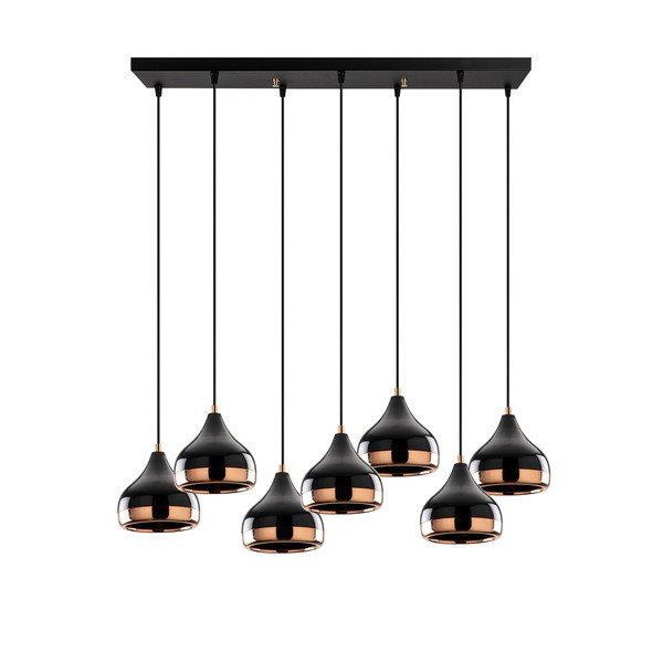 Juodos spalvos/vario spalvos kabantis šviestuvas su metaliniu gaubtu Yildo – Opviq lights