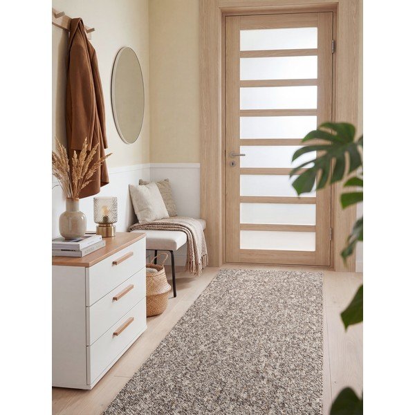 Skalbiamas kilimas pilkos spalvos 80x240 cm Rocco Taupe – Elle Decoration-image-1