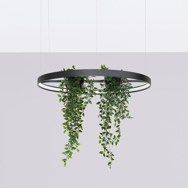 Juodos spalvos iš aliuminio kabantis šviestuvas LED ø 78 cm RIO – Thoro-image-4