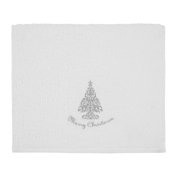 Kalėdinis linksmas baltas vonios rankšluostis, 30 x 50 cm