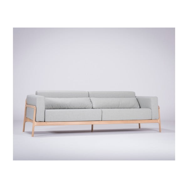 Mėlynai pilka sofa su ąžuolo konstrukcija Gazzda Fawn, 240 cm-image-4