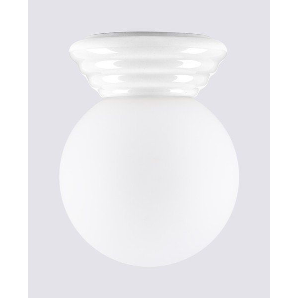 Baltos spalvos iš keramikos lubinis šviestuvas ø 12 cm su stiklo gaubtu Farsa – Sollux-image-4