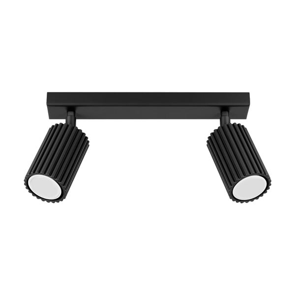 Juodos spalvos taškinis šviestuvas 6,5x30 cm Gleam – Sollux