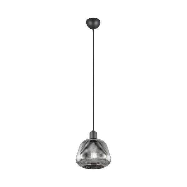 Kabantis šviestuvas juodos spalvos ø 22 cm su stiklo gaubtu Tarifa – Trio