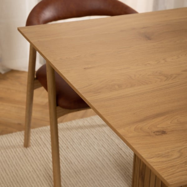 Valgomojo stalas su ąžuolo dekoro stalviršiu 100x210 cm Colima – Actona-image-2