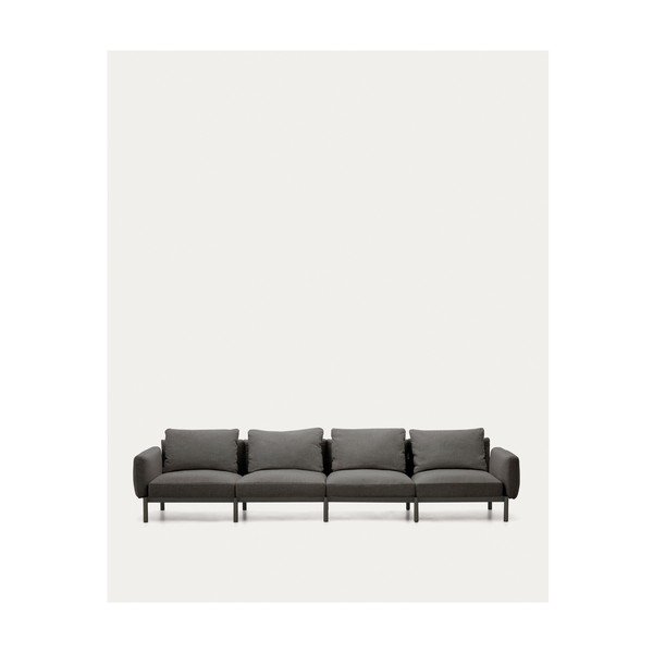 Tamsiai pilkos spalvos sodo modulinė sofa 370 cm Sorells – Kave Home-image-4