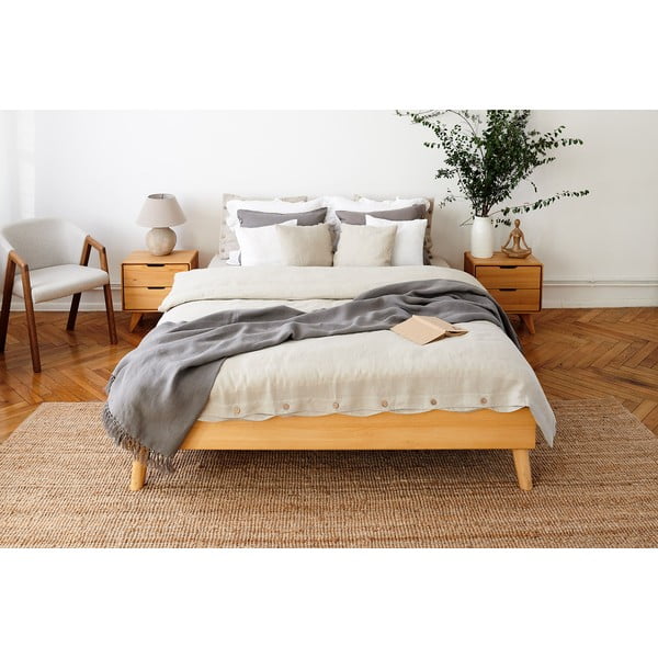 Bukmedžio medienos dvigulė lova 200x200 cm Greg - The Beds-image-1