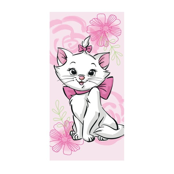 Vaikiškas rankšluostis rožinės spalvos iš medvilnės 70x140 cm Marie Cat – Jerry Fabrics
