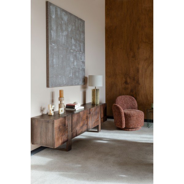Tamsios natūralios spalvos iš medienos masyvo TV spintelė 188x60x45 cm Bruneau – Dutchbone-image-1