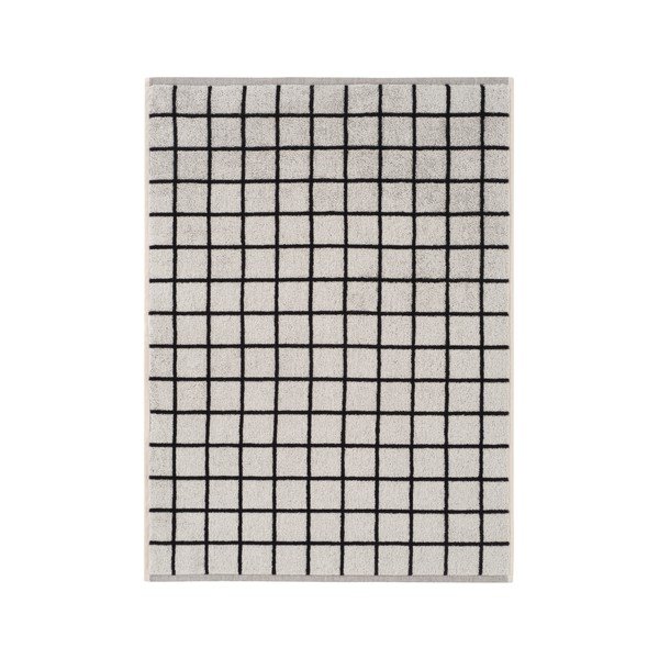 Juodos spalvos/smėlio spalvos iš medvilnės rankšluostis 50x70 cm Grid – Jotex-image-2