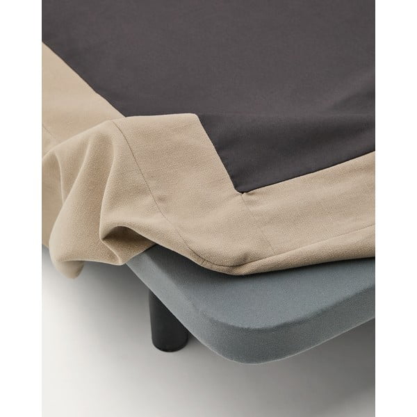 Taupe spalvos dvigulė lova audiniu dengta 160x200 cm Jaira – Kave Home-image-1