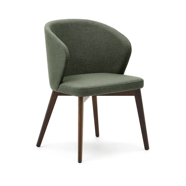 Tamsiai žalios spalvos iš audinio valgomojo kėdė Darice – Kave Home