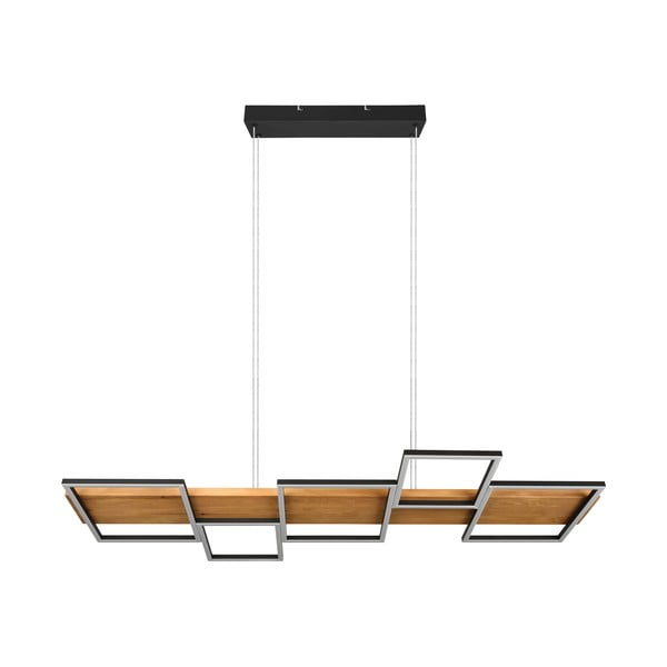 Kabantis šviestuvas juodos spalvos/natūralios spalvos LED su pritemdymo funkcija Harper – Trio
