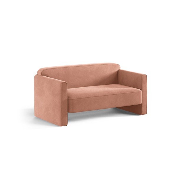 Rožinės spalvos iš velveto sofa 140 cm Abby – Micadoni -image-1