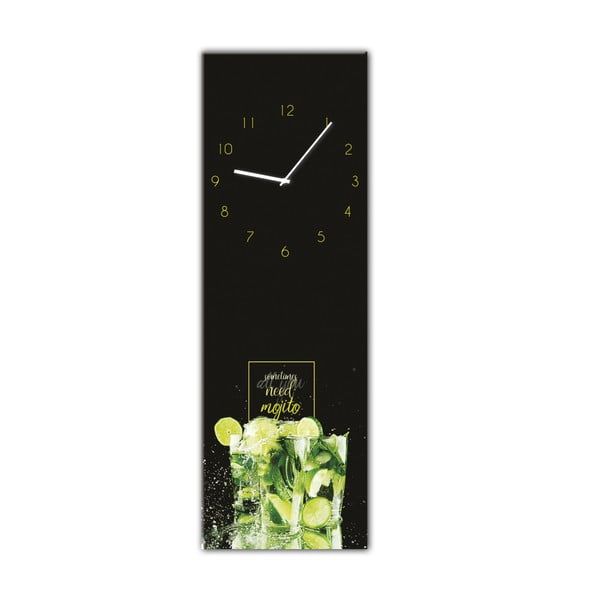 Sieninis laikrodis Styler Glassclock Mojito, 20 x 60 cm
