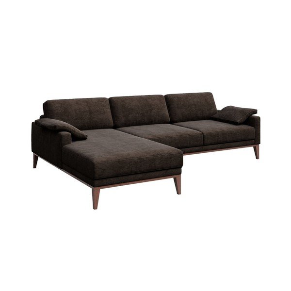 Tamsiai ruda kampinė sofa MESONICA Musso, kairysis kampas-image-1
