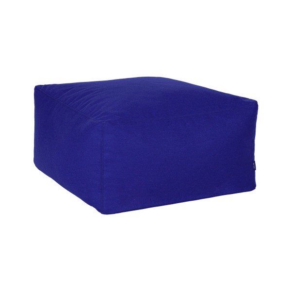 Mėlynos spalvos pufas iš vilnos Keno – noo.ma