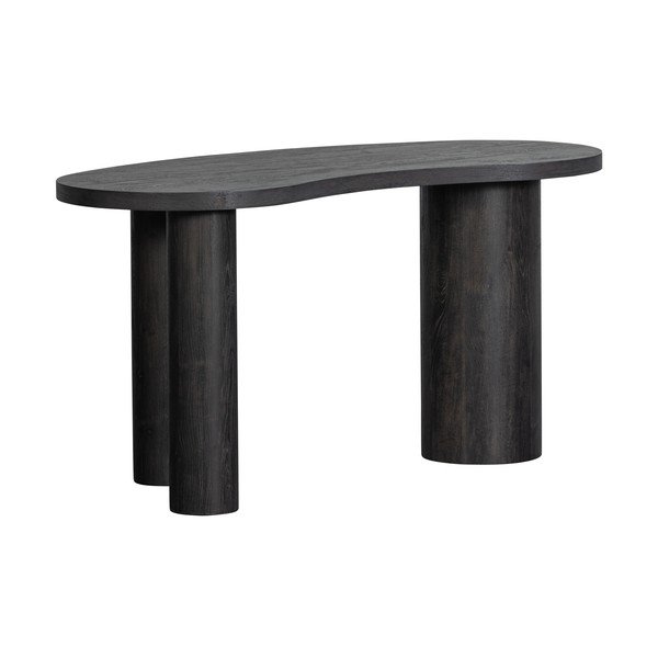 Tamsiai rudos spalvos konsolinis staliukas iš pušies 70x150 cm Maan – WOOOD-image-3