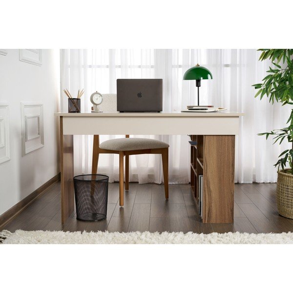 Rašomasis stalas iš riešutmedžio 120x130 cm Vesper – Kalune Design-image-3