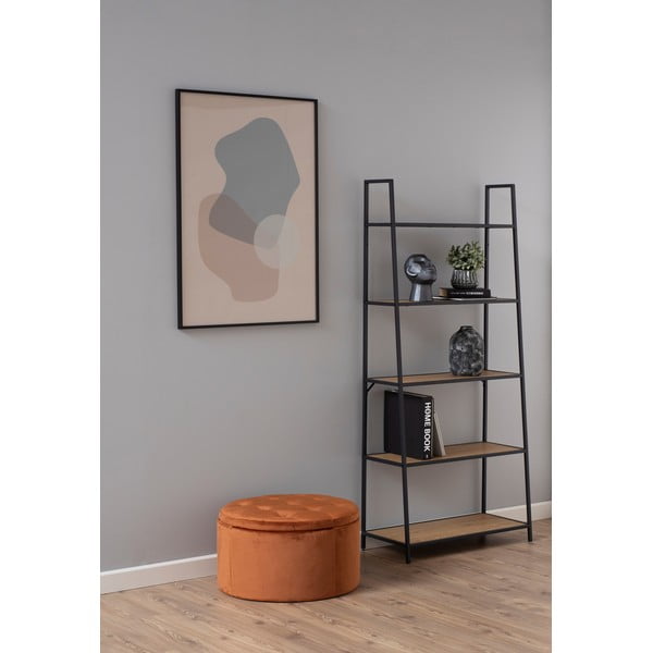 Vario oranžinės spalvos aksominis pufas Actona Retina, ⌀ 60 cm-image-3