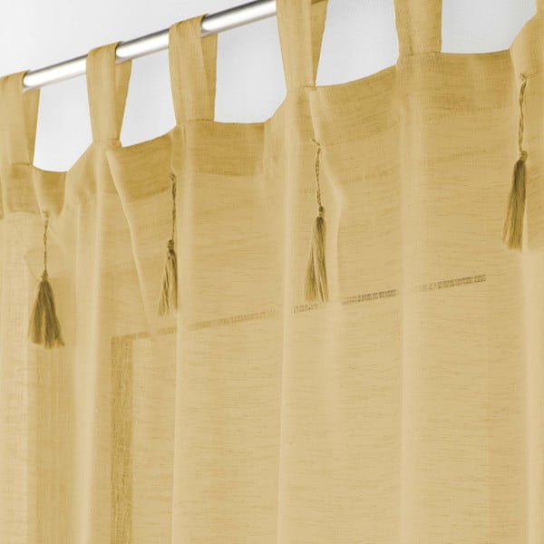 Permatoma užuolaida geltonos spalvos 140x240 cm Dalila – douceur d'intérieur-image-1