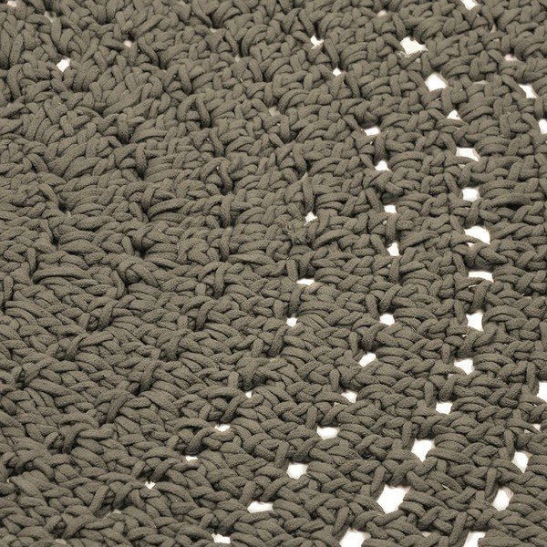 Tamsiai žalias apvalus medvilninis kilimas LABEL51 Knitted, ⌀ 150 cm-image-2