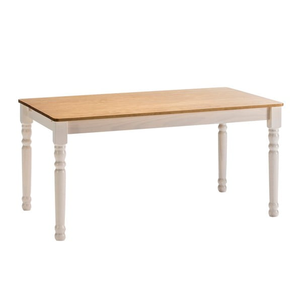 Baltas pušies masyvo valgomojo stalas "Marckeric Iryna", 150 x 85 cm