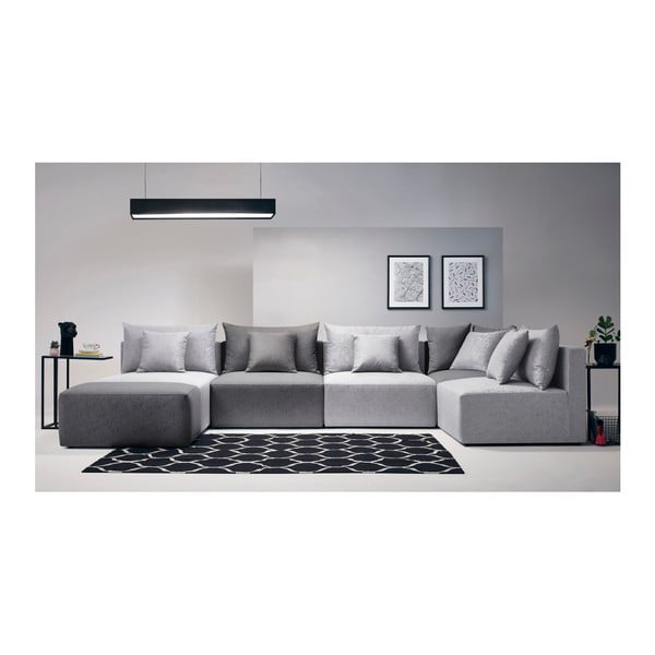 Pilkų atspalvių modulinė sofa "Bobochic Paris Metis-image-3