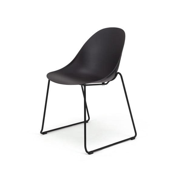 2 juodų valgomojo kėdžių su juodomis kojomis rinkinys Bonami Essentials Viva