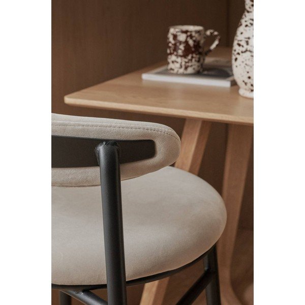 Smėlio spalvos iš metalo baro taburetė (sėdynės aukštis 66 cm) Doggi – Ellos Home-image-2