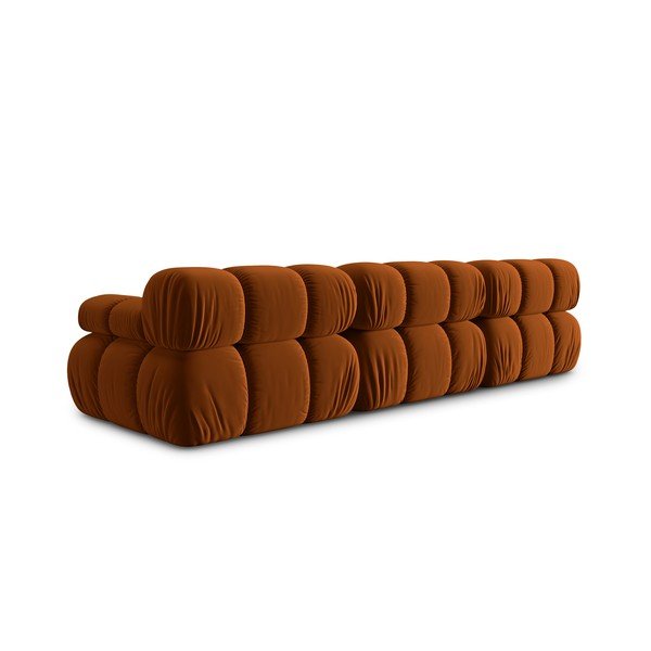 Sofa oranžinės spalvos iš velveto 282 cm Bellis – Micadoni Home-image-4