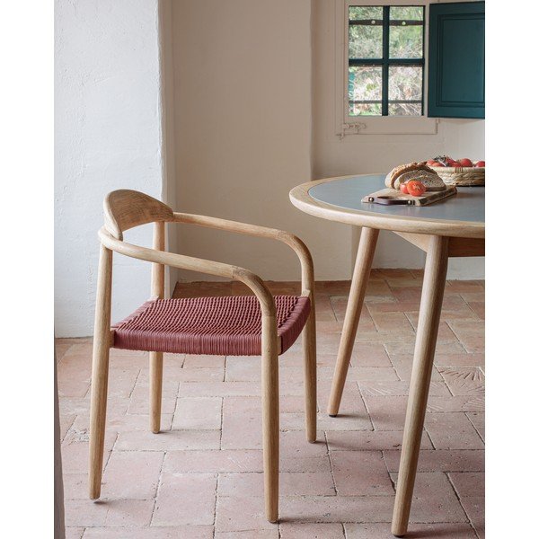 Sodo kėdė iš eukalipto medienos su porankiais Kave Home Glynis-image-1