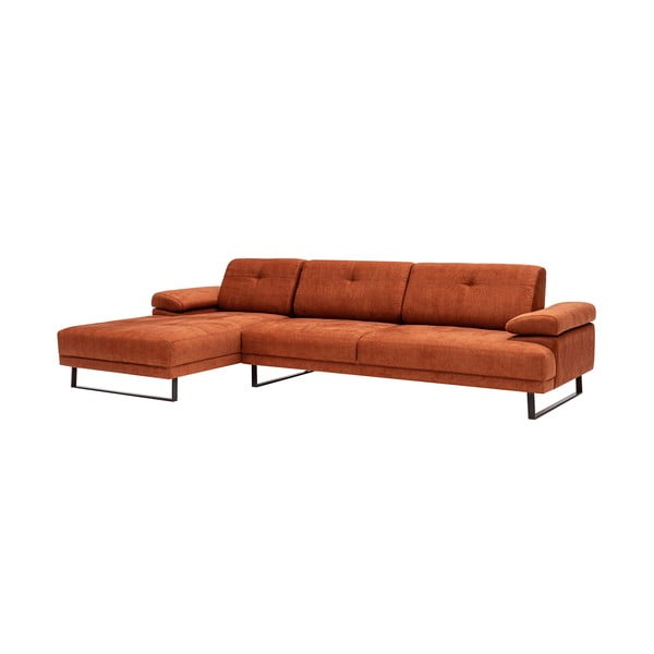 Oranžinė kampinė sofa Artie Mustang, kairysis kampas-image-2