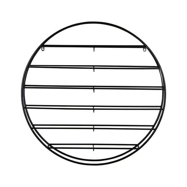 Sieninė juodos spalvos iš metalo vyno lentyna butelių skaičius 12 80x80x9 cm Redondo – PT LIVING