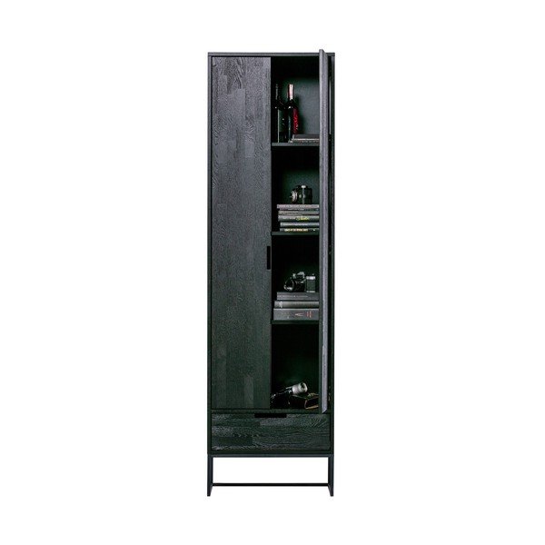 Juodos spalvos iš uosio masyvo spintelė 60x210x36 cm Silas – WOOOD-image-2