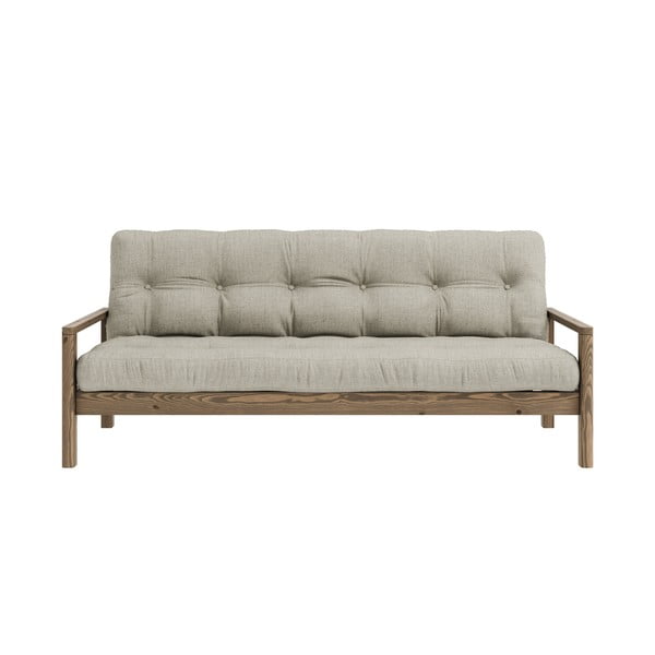 Iš lino sulankstoma sofa smėlio spalvos 205 cm Knob – Karup Design