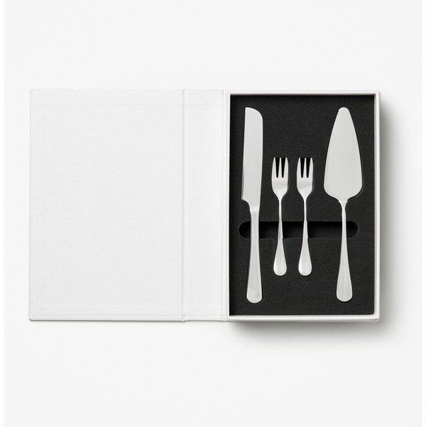 Baltos spalvos/sidabrinės spalvos desertinės šakutės iš nerūdijančio plieno The Essentials Cake Tools – Printworks