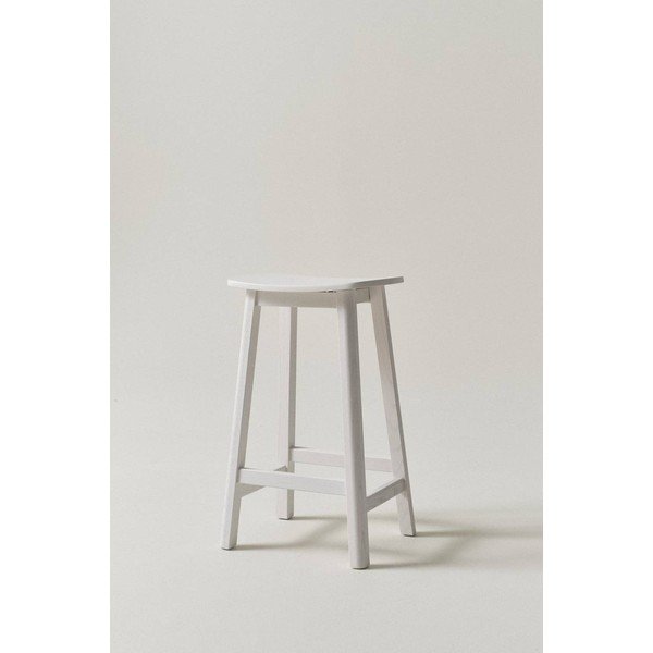 Baltos spalvos iš uosio masyvo baro taburetė (sėdynės aukštis 65 cm) Selene – Jotex-image-1