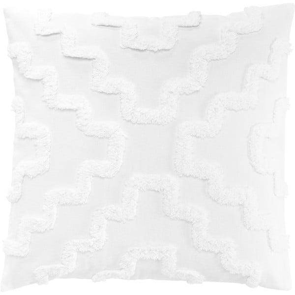 Baltas medvilninis dekoratyvinis pagalvės užvalkalas Westwing Collection Lorna, 50 x 50 cm