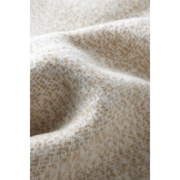 Smėlio spalvos iš medvilnės mišinio antklodė ir pledas 140x180 cm Rennes – Euromant-image-1
